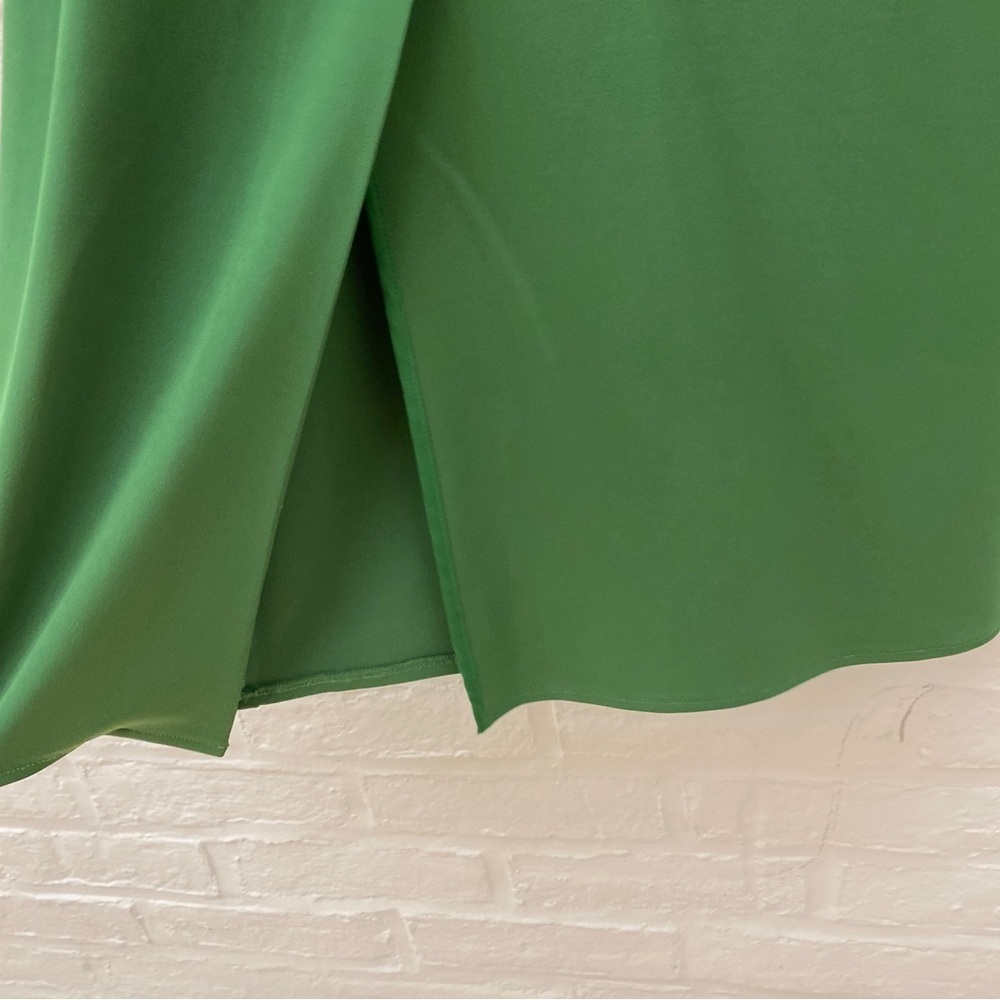 Tibi ||‎ Serpentine Tank Dress Crew Neck Crepe Leaf Green 2 - Picture 7 of 10